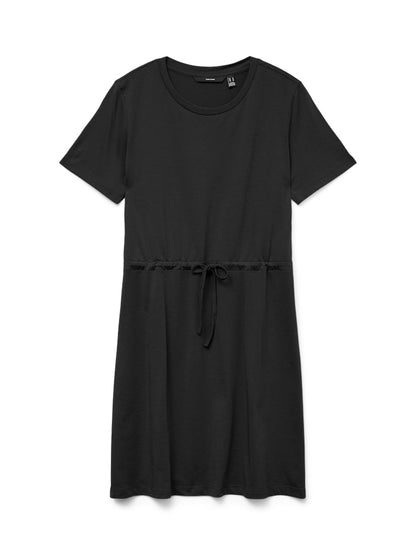 VERO MODA Γυναικείο Φόρεμα Κοντομάνικο mini με Ζώνη Μαύρο 