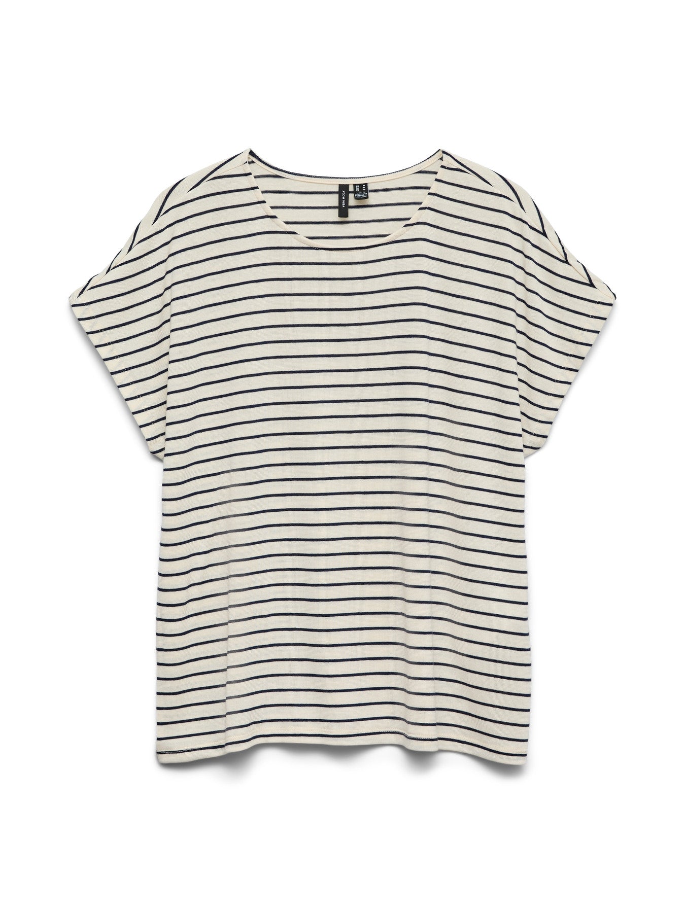 VERO MODA T-shirt Ριγέ Cap Sleeves Εκρού-Μπλε