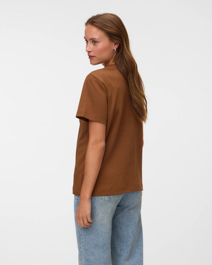 T-shirt Basic Οργανικό Βαμβάκι Καφέ