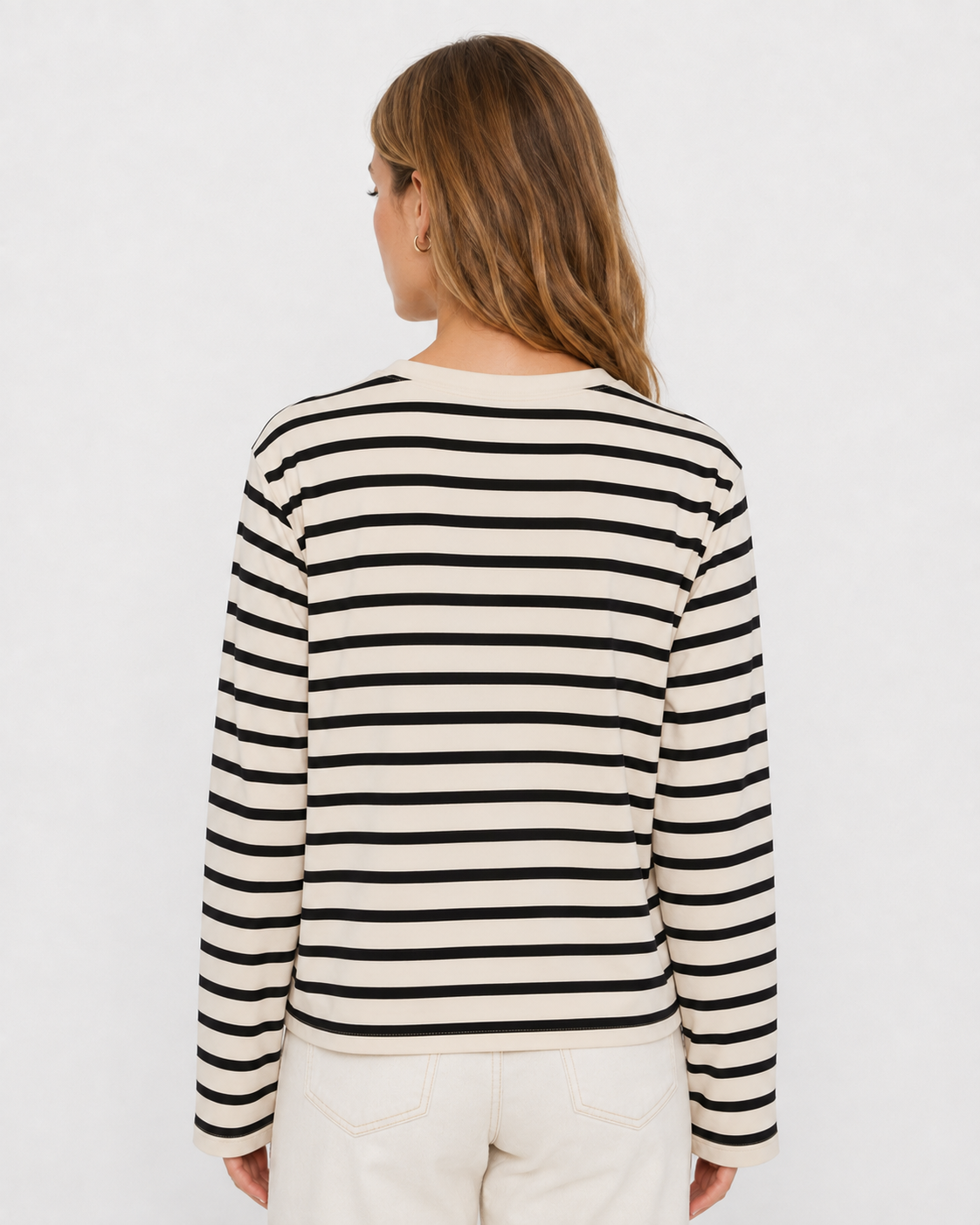 Μπλούζα Basic Oversized Ριγέ Εκρού Μαύρο