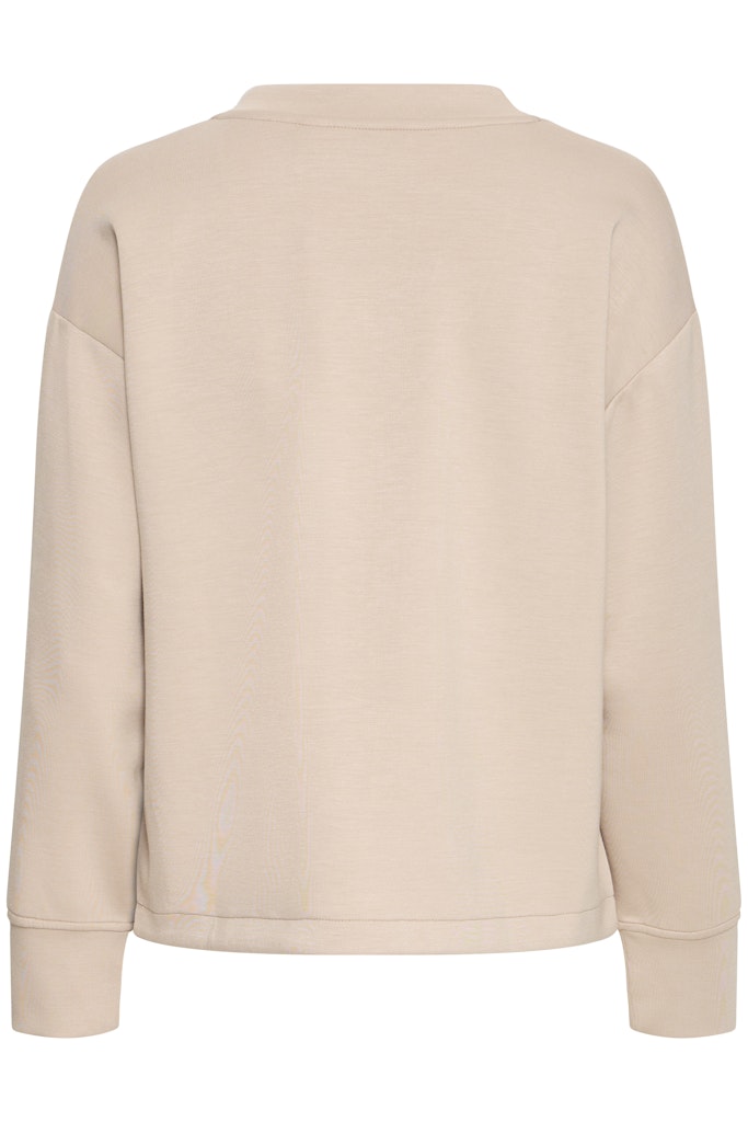  B.YOUNG Γυναικεία Μπλούζα V-Neck Cropped Fit μπεζ επίπεδη λήψη πίσω όψη