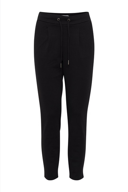 B.YOUNG Γυναικείο Παντελόνι Casual Ψηλόμεσο Ankle Length Μαύρο επίπεδη λήψη μπροστινή όψη