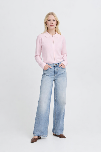 Πλεκτή Ζακέτα με Φερμουάρ