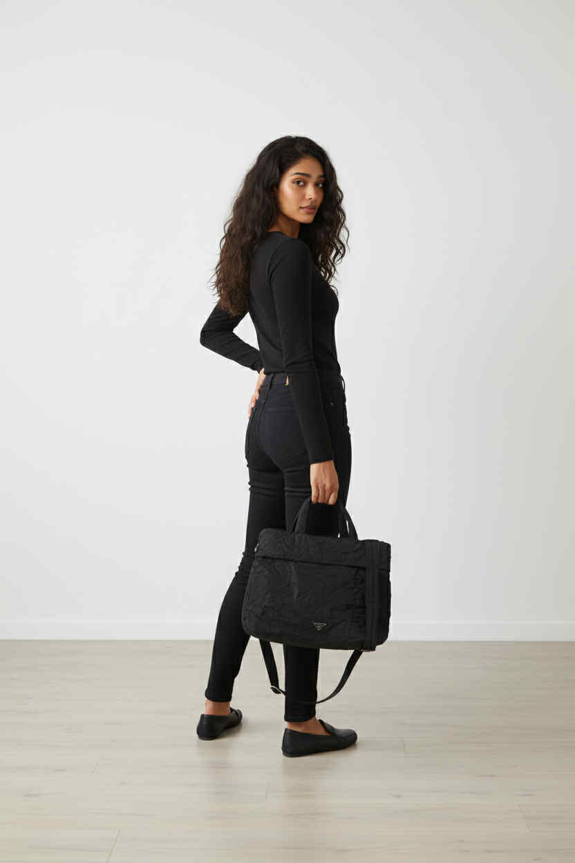 Τσάντα Ώμου Τσαλακωμένη Υφή