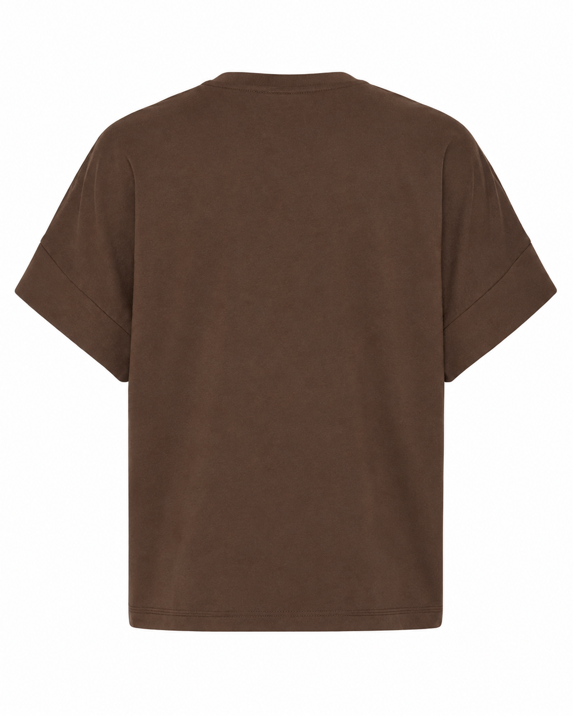 B.YOUNG γυναικείο καφέ T-shirt boxy fit φαρδύ τελείωμα μανικιών — πίσω όψη
