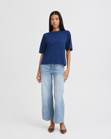 Πλεκτό T-shirt Boxy Fit Navy Blue