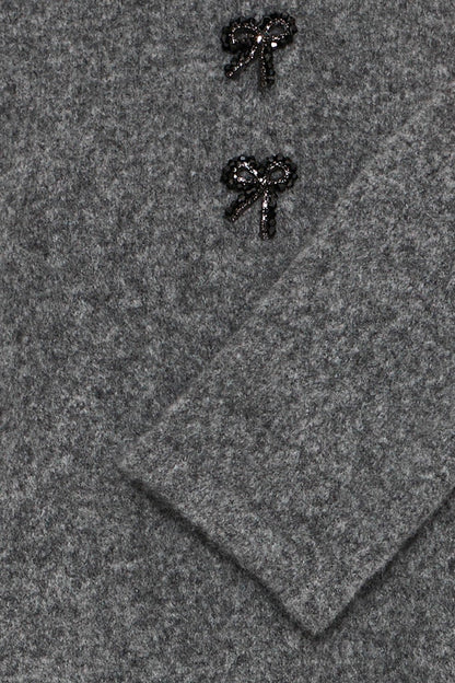 Φόρεμα Πλεκτό Γιακάς Φιόγκος Κουμπιά