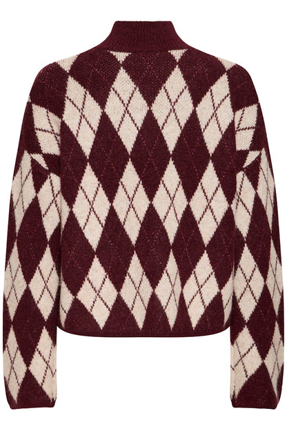 Πουλόβερ Ψηλός Γιακάς Γεωμετρικό Σχέδιο Χαλαρή Εφαρμογή