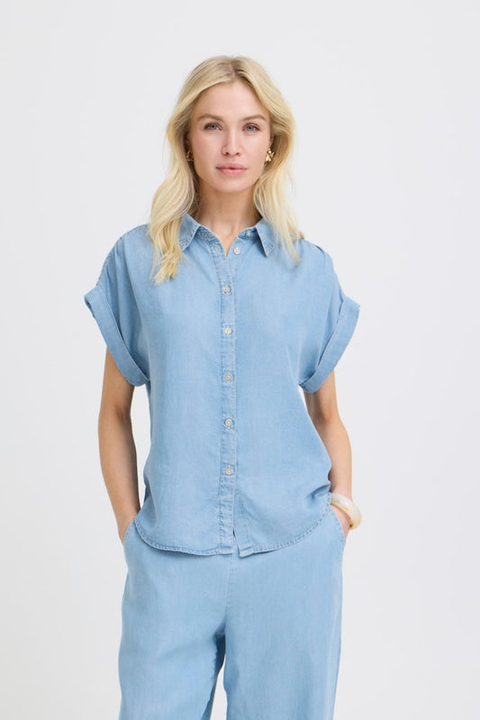 Πουκάμισο Denim με Ρεβέρ