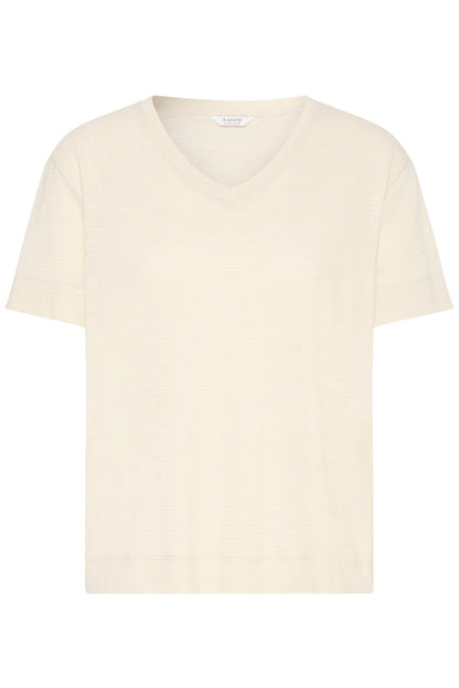T-shirt Εκρού V Λαιμόκοψη