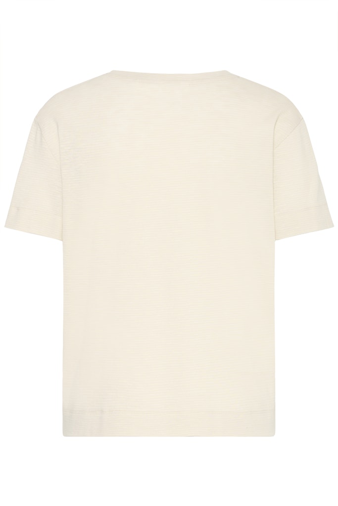 T-shirt Εκρού V Λαιμόκοψη