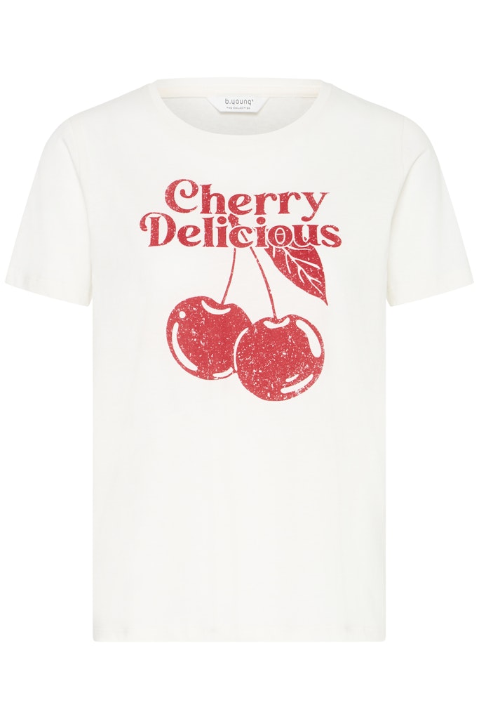 T-shirt Λευκό με Τύπωμα Cherry Delicious