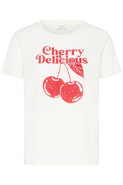 T-shirt Λευκό με Τύπωμα Cherry Delicious