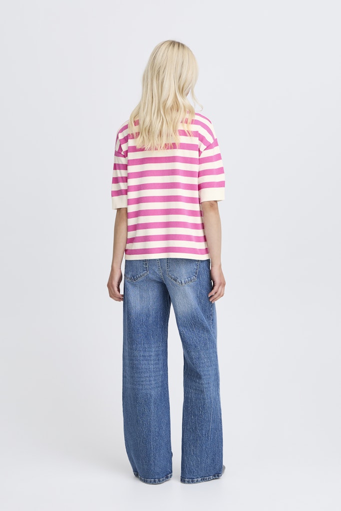 Πλεκτή Μπλούζα Relaxed Fit Ριγέ