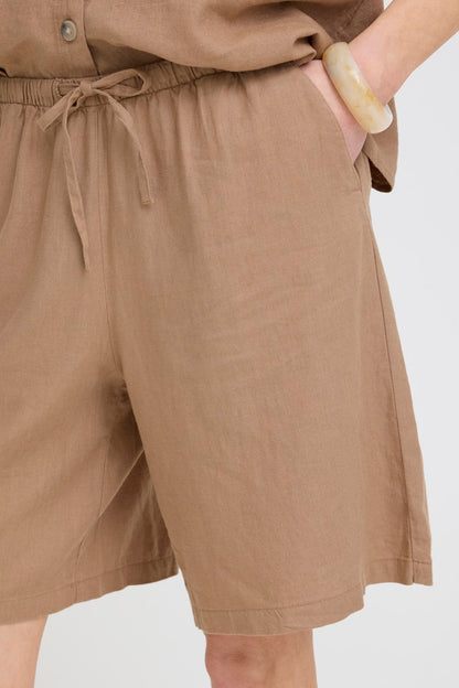 Βερμούδα Λινό & Viscose Μπεζ