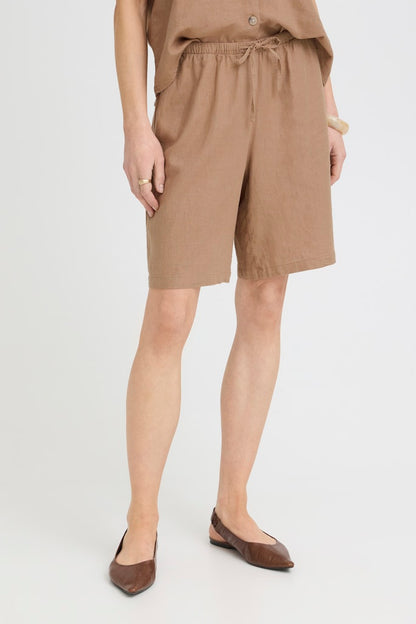 Βερμούδα Λινό & Viscose Μπεζ