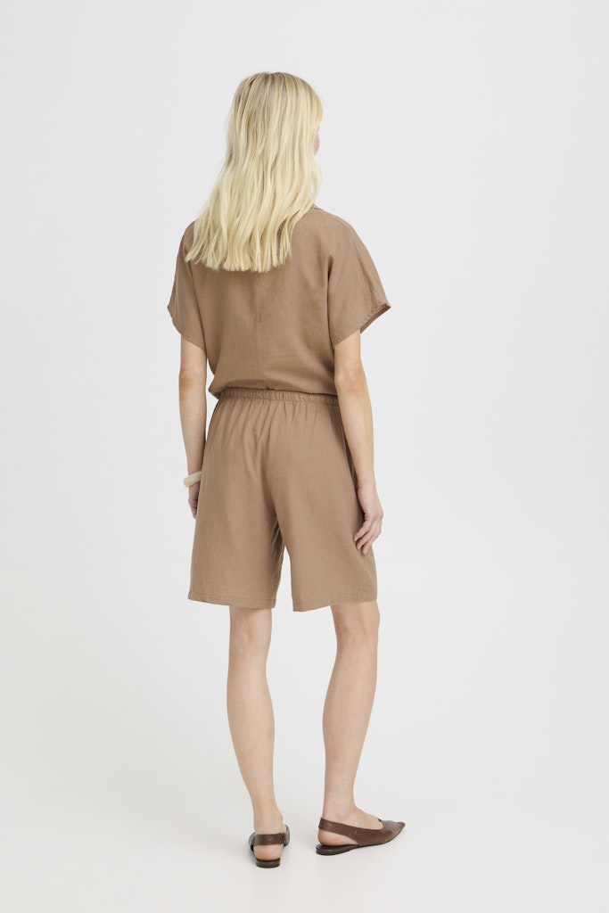 Βερμούδα Λινό & Viscose Μπεζ
