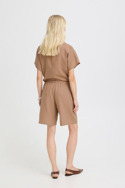 Βερμούδα Λινό & Viscose Μπεζ