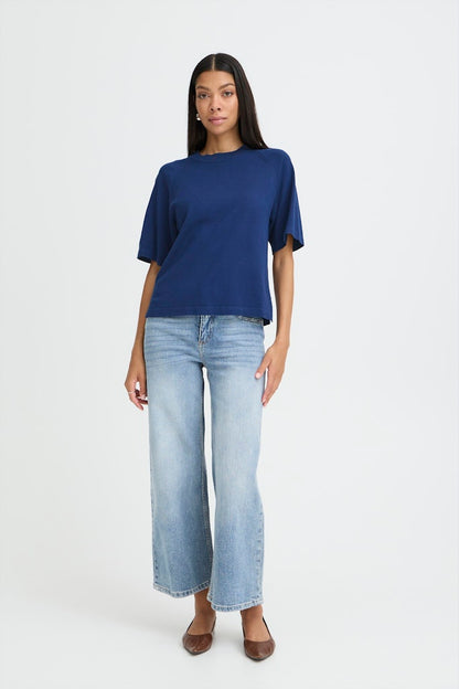 Πλεκτή Μπλούζα με Ριχτούς ώμους