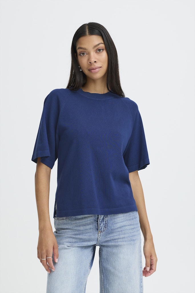 Πλεκτή Μπλούζα με Ριχτούς ώμους