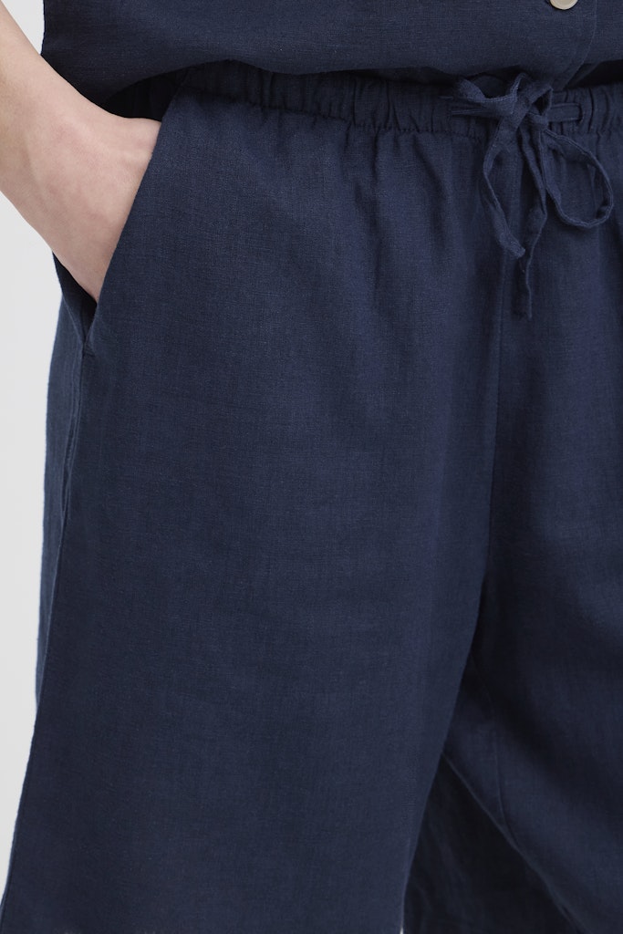 Βερμούδα Λινό & Viscose Μπλε