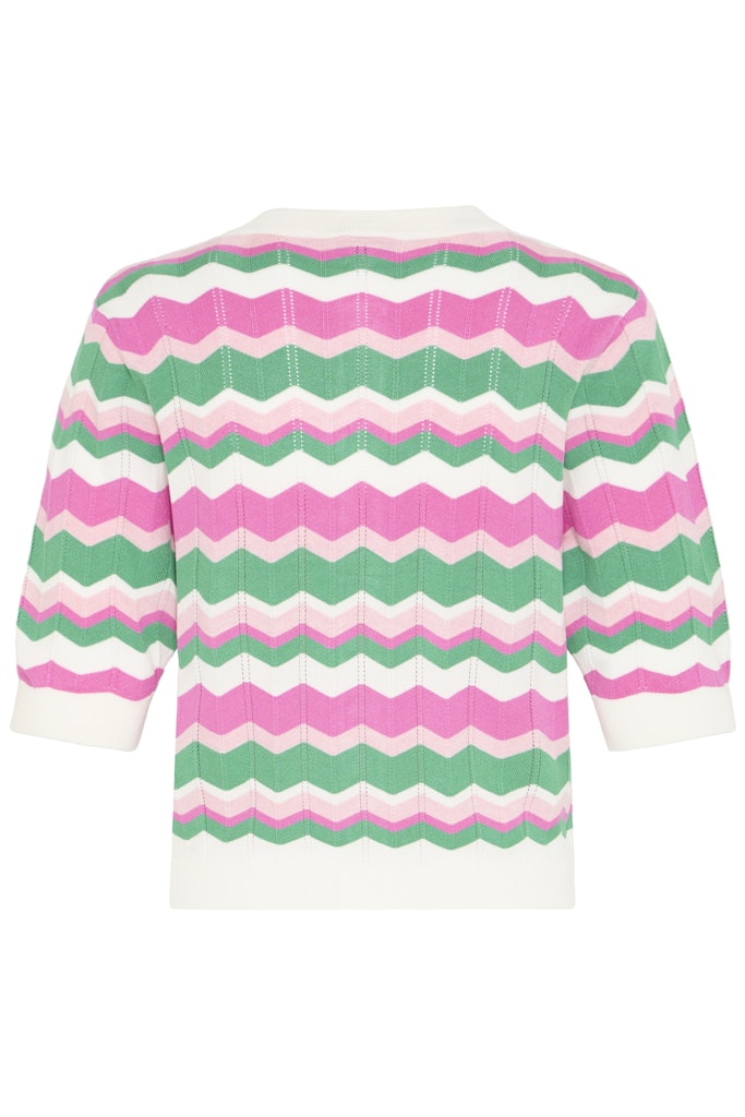 Ζακέτα 3/4 μανίκι διάτρητη πλέξη με chevron μοτίβο