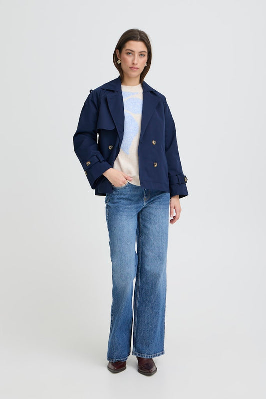 Καμπαρντίνα Μπλε  Boxy