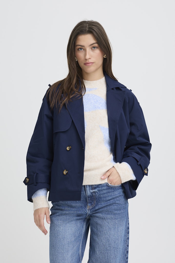 Καμπαρντίνα Μπλε  Boxy