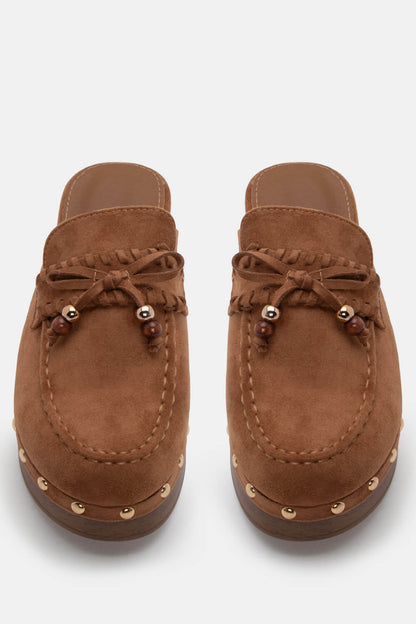 Clogs Σαμπό με Διακοσμητικό Φιόγκο & Χάντρες