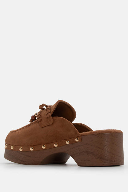 Clogs Σαμπό με Διακοσμητικό Φιόγκο & Χάντρες