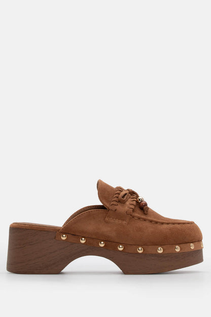 Clogs Σαμπό με Διακοσμητικό Φιόγκο & Χάντρες