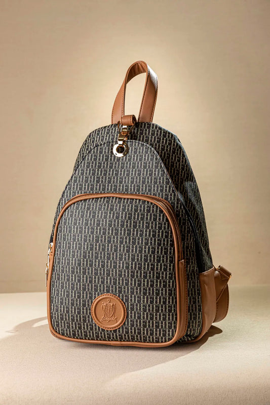 Fragola Γυναικείο Backpack με Logo Print και Καφέ Λεπτομέρειες
