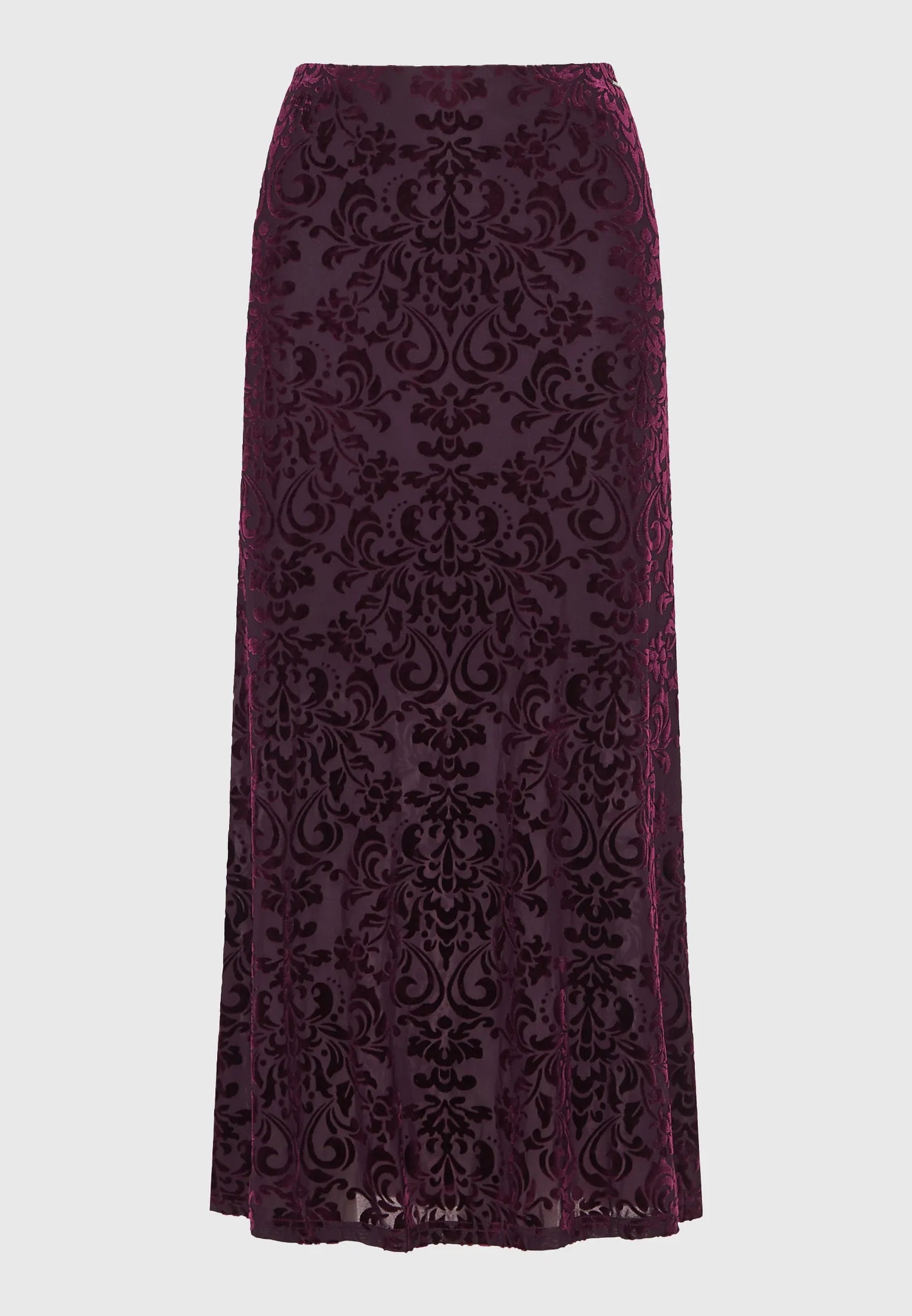 FUNKY BUDDHA Maxi Βελούδινη Φούστα Ανάγλυφη Υφή Βουργουνδί