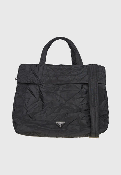 FUNKY BUDDHA Τσάντα Ώμου Τσαλακωμένη Υφή Μαύρη