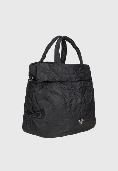 FUNKY BUDDHA Τσάντα Ώμου Τσαλακωμένη Υφή Μαύρη πλάγια όψη