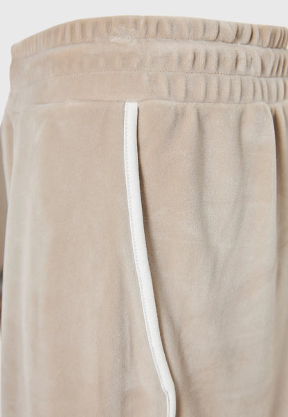 FUNKY BUDDHA Βελουτέ Παντελόνι Φόρμας με Ρίγα λεπτομέρεια λάστιχο μέσης και ρίγα