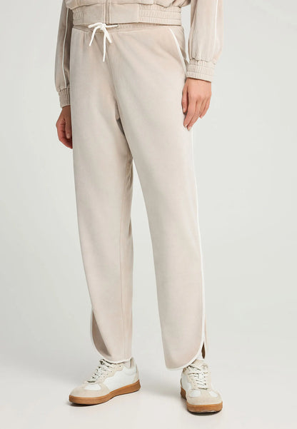 FUNKY BUDDHA Βελουτέ Παντελόνι Φόρμας με Ρίγα μπροστινή όψη