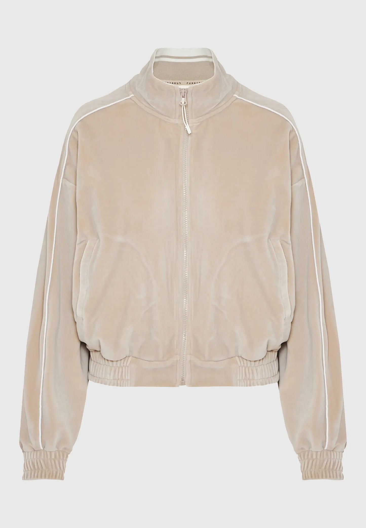 FUNKY BUDDHA Βελουτέ Ζακέτα Bomber με Ρίγα