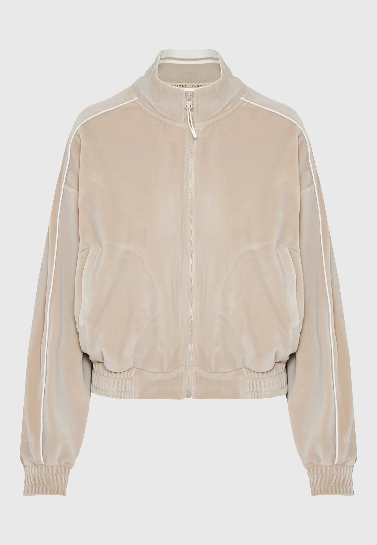 FUNKY BUDDHA Βελουτέ Ζακέτα Bomber με Ρίγα