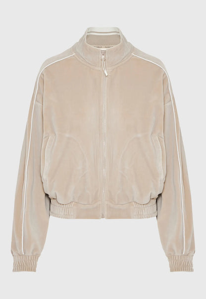 FUNKY BUDDHA Βελουτέ Ζακέτα Bomber με Ρίγα