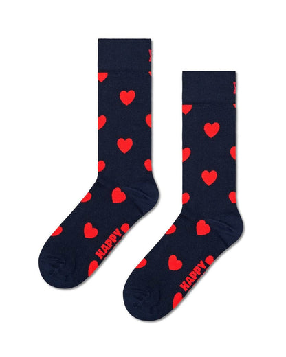 Happy Socks γυναικείες κάλτσες Heart με επαναλαμβανόμενο σχέδιο από κόκκινες καρδιές και κόκκινο λογότυπο Happy.
