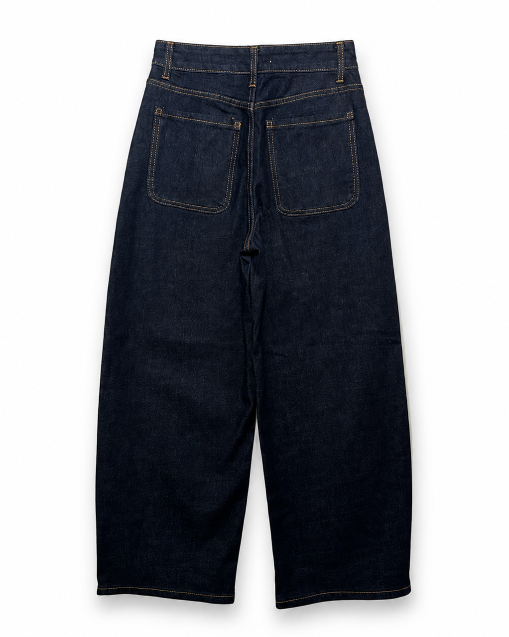 Γυναικείο jeans Barrel Fit σε σκούρο denim, πίσω όψη με μεγάλες τσέπες
