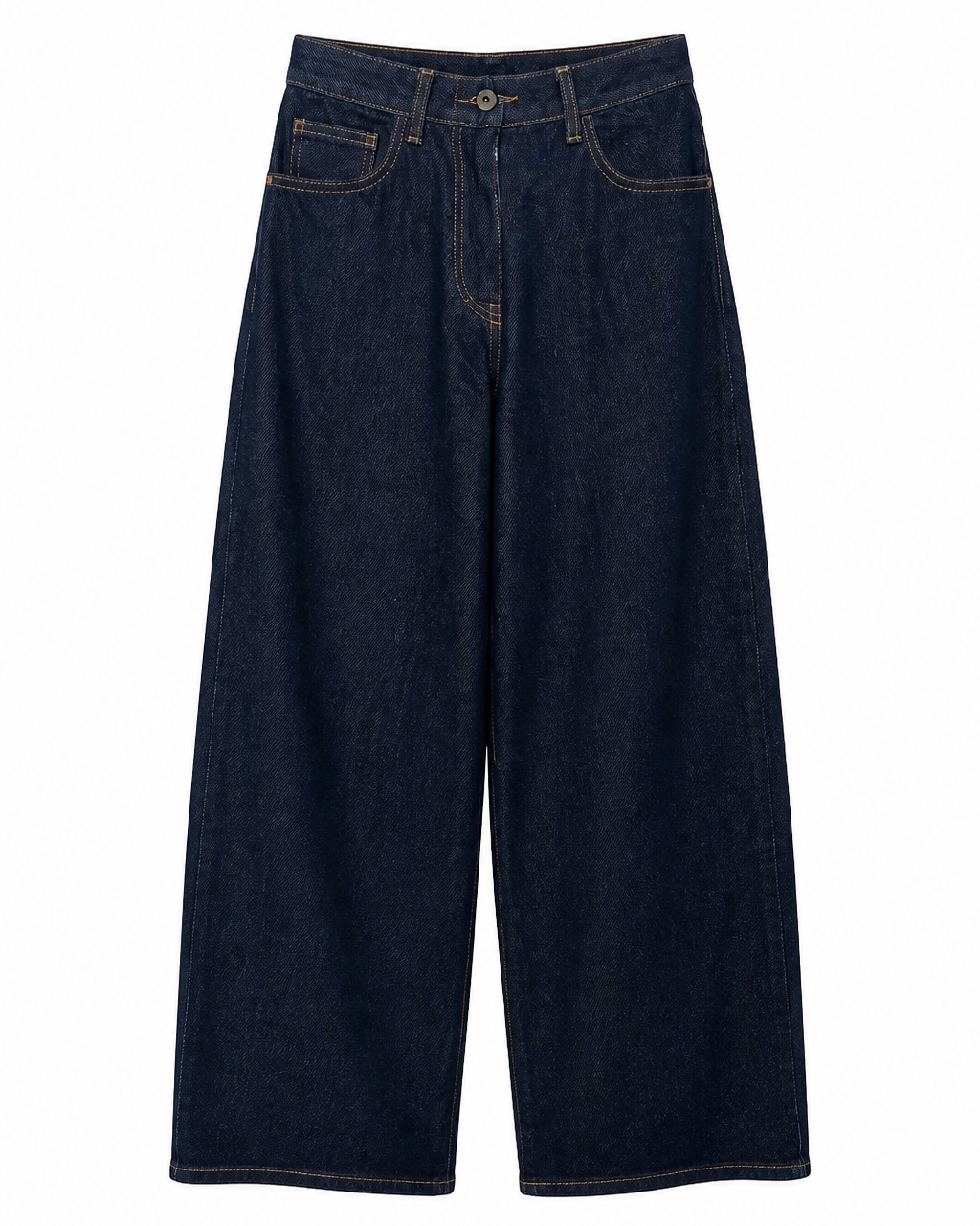Γυναικείο jeans Barrel Fit σε σκούρο denim, μπροστινή όψη, ψηλόμεση γραμμή
