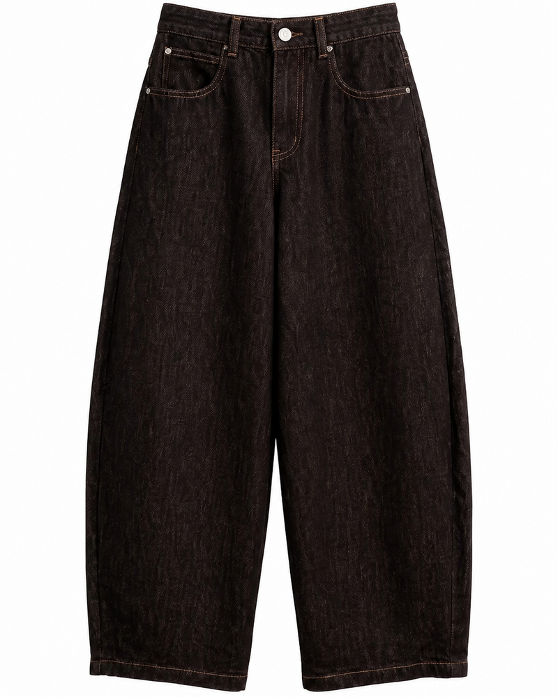 Καφέ Baggy Jeans