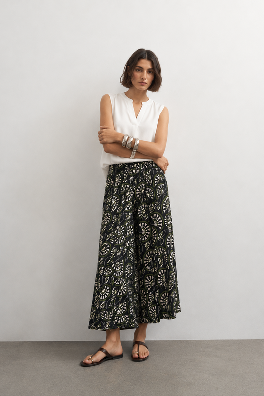 Παντελόνα Wide Leg με Τύπωμα