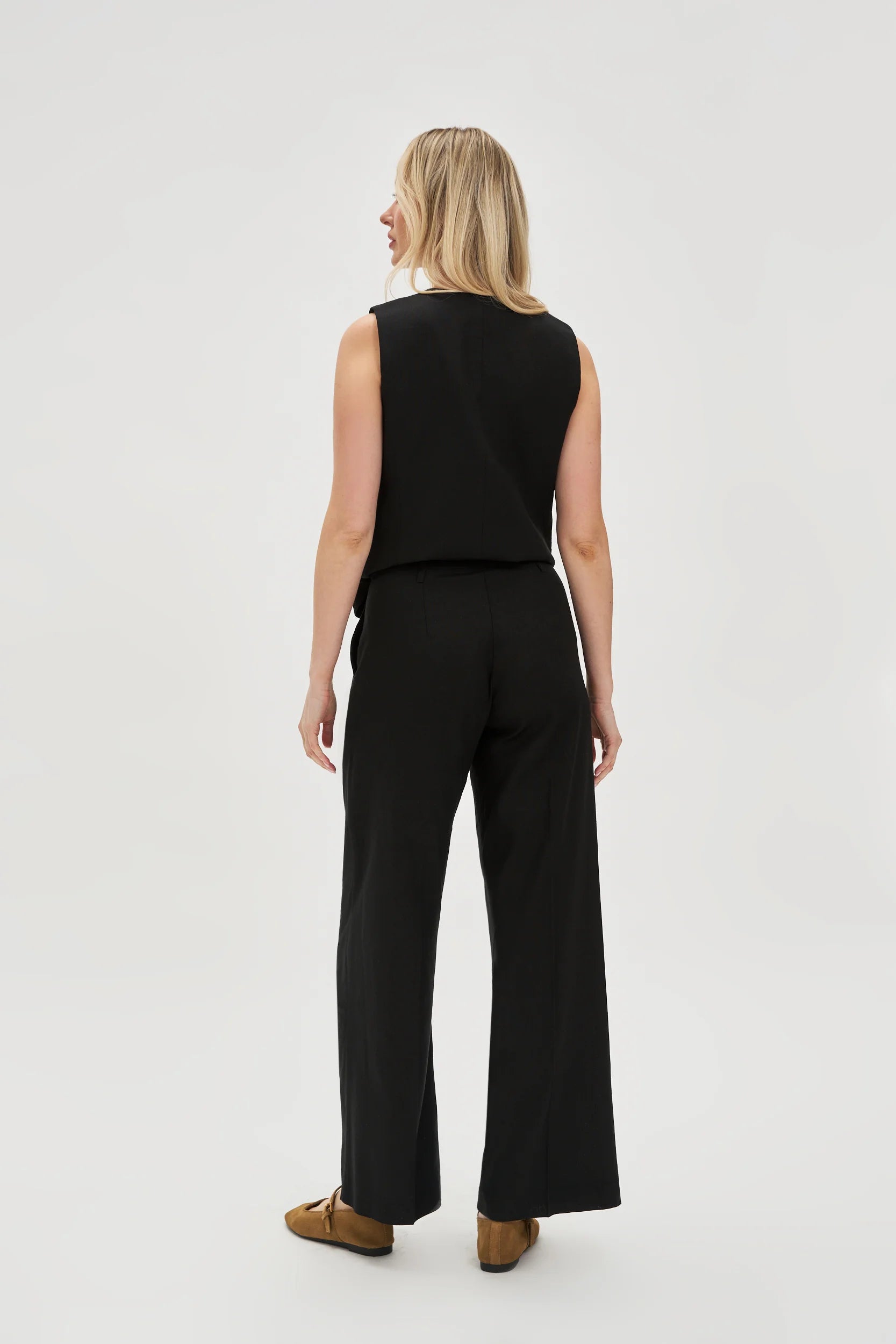 MOODO flare pants comfortable fit στυλάτο - πίσω όψη