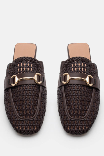 Mules Loafers με Πλεκτό Σχέδιο