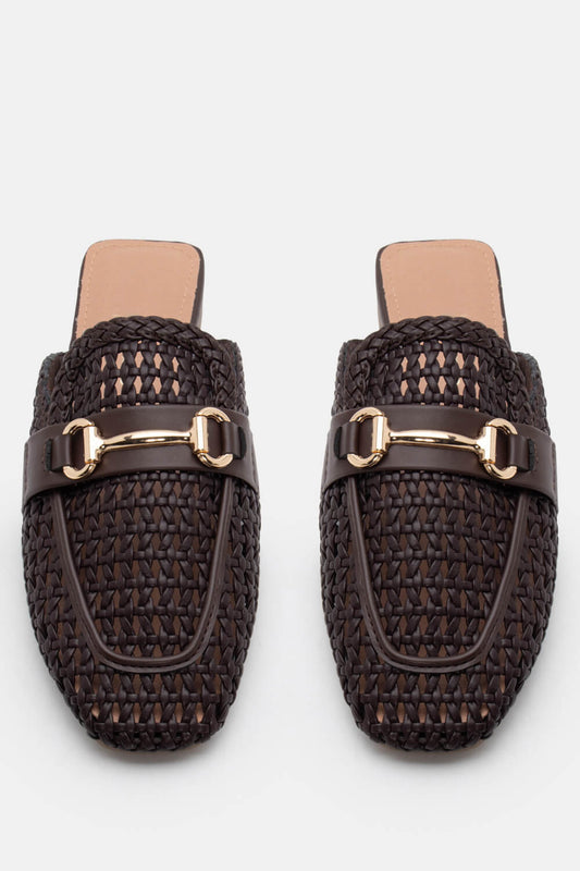 Mules Loafers με Πλεκτό Σχέδιο