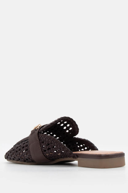 Mules Loafers με Πλεκτό Σχέδιο