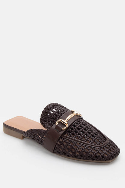 Mules Loafers με Πλεκτό Σχέδιο